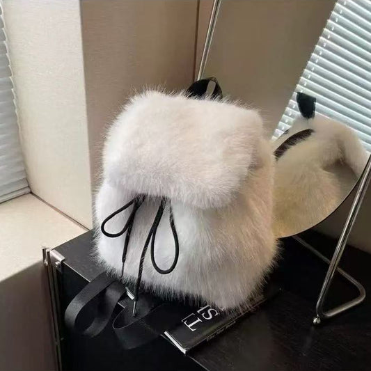 Womens Plush Bag High-capacity Versatile Backpack