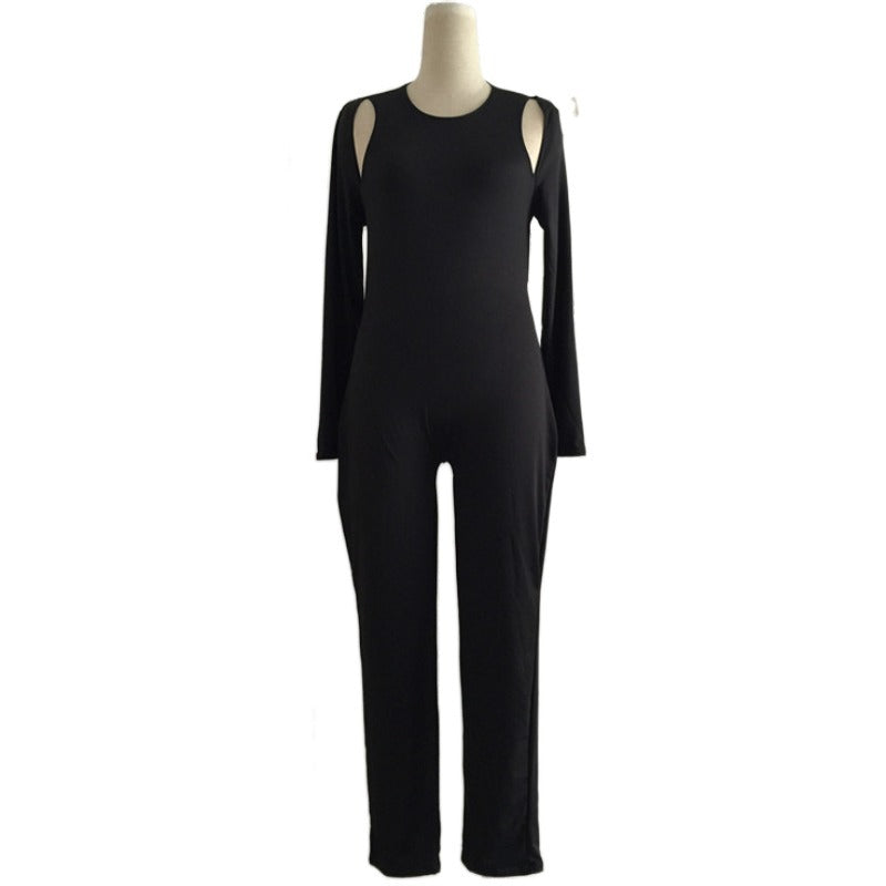 Women's Ripped-back Bodycon Tight Jumpsuit