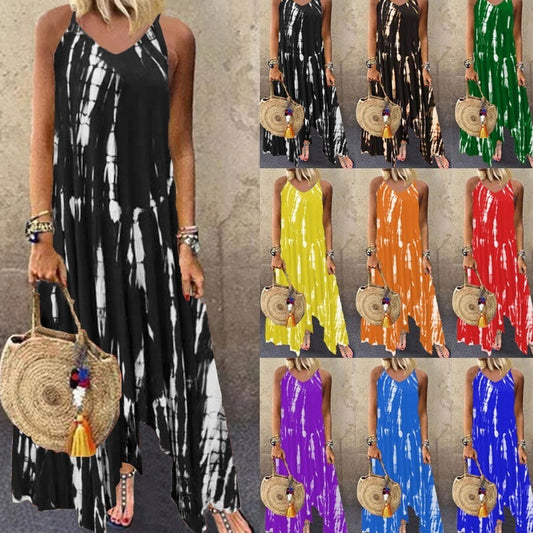 Irregular Tie-dye Pocket Dress