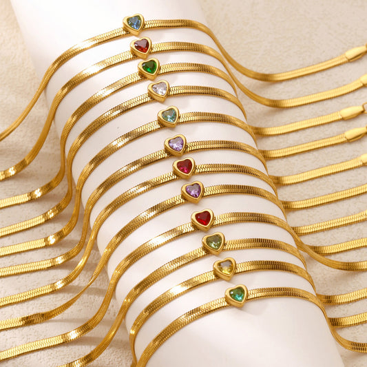 18K Gold-plated Stainless Steel Snake-chain Blade Chain Anklet