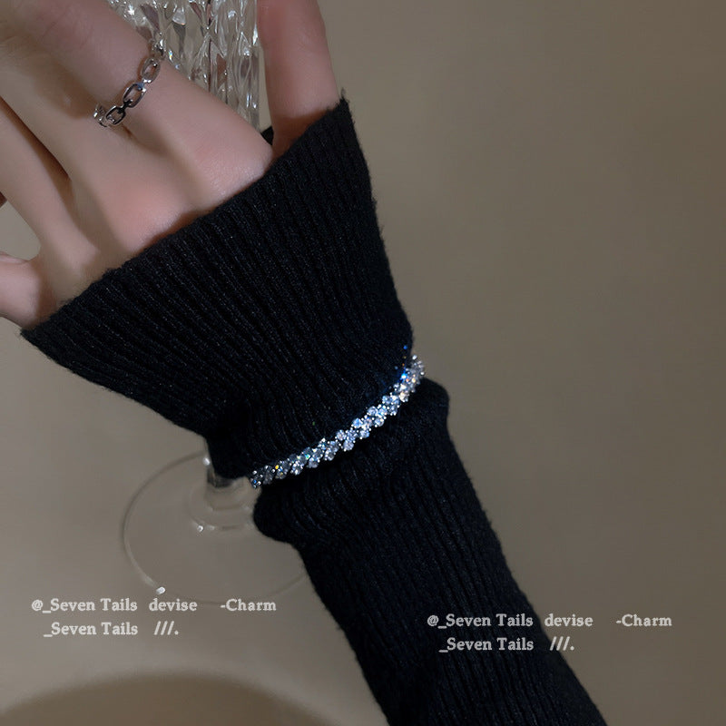 Cuban Full-diamond Bracelet For Women A Light-luxury Niche Design