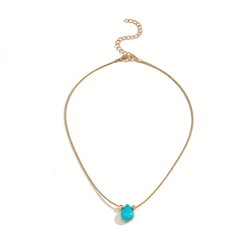 Fashionable Feng Shui Teardrop Turquoise Pendant For Women